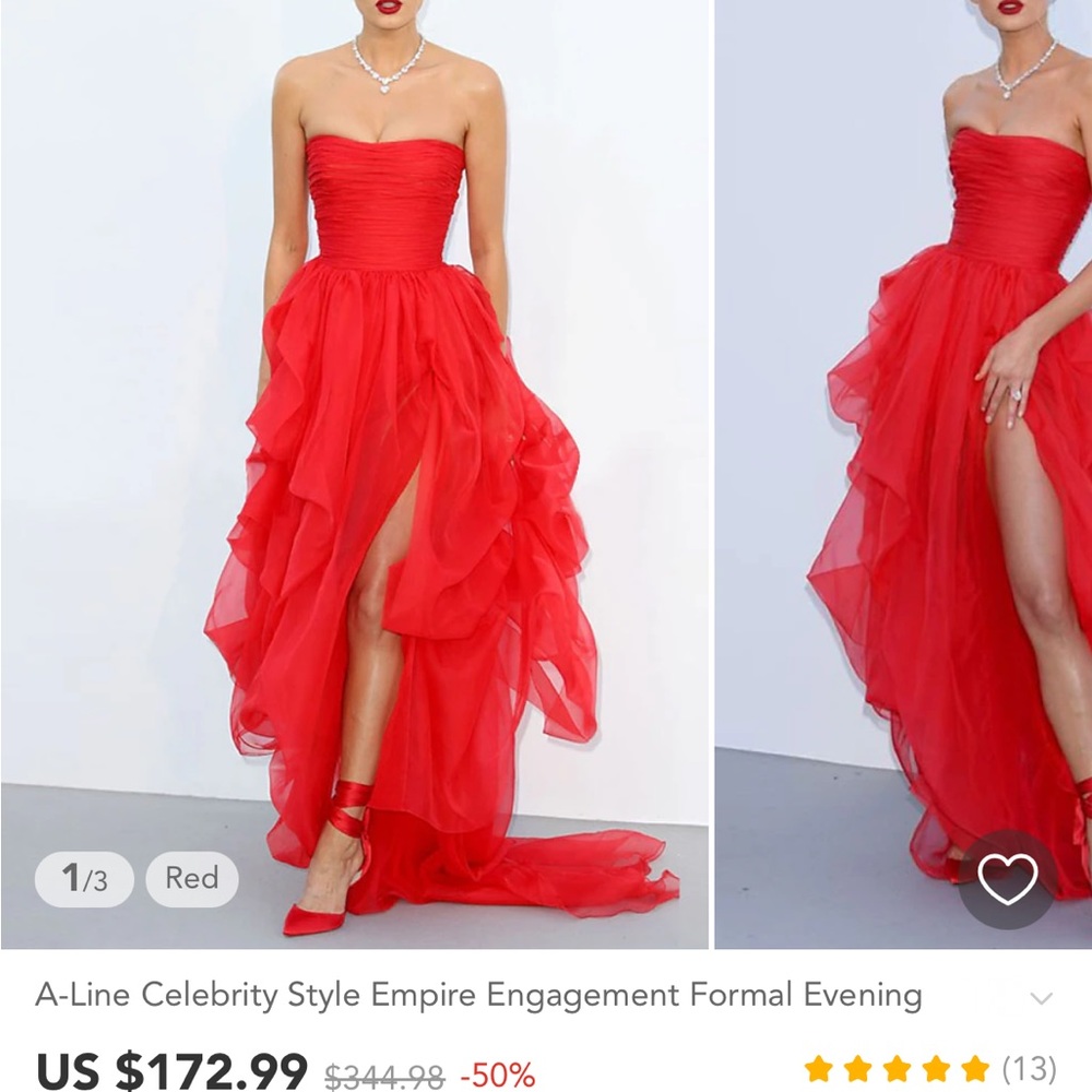 Red formal gown